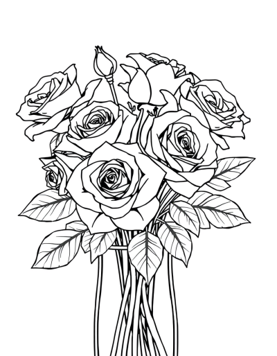 A Bunch Of Roses In A Vase