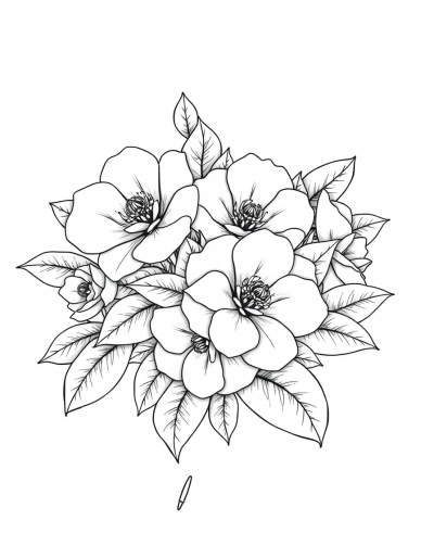 Camellia Flowers Without Color