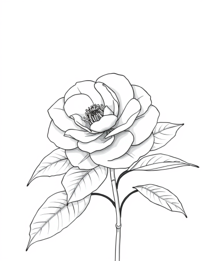 Monochrome Camellia With No Hue