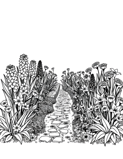 A Tranquil Garden With Vibrant Blossoms