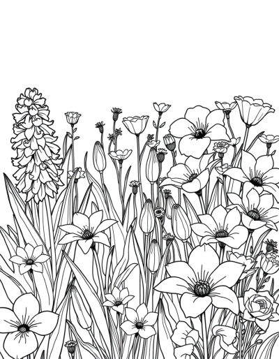A Garden Full Of Monochrome Flowers