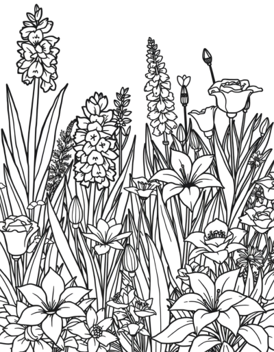 Colorless Flowers In A Garden