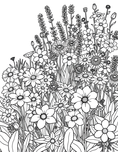 Colorless Diverse Flower Bed