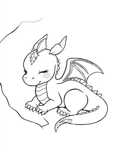 Adorable Baby Dragon Sleeping Peacefully