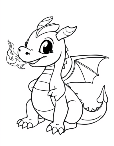 Baby Dragon Breathing Fire Playfully