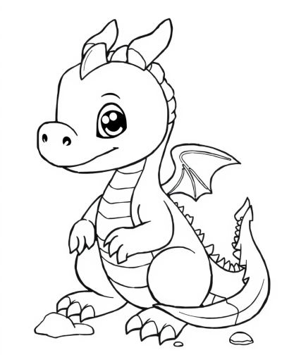 Baby Dragon Guarding Its Treasure