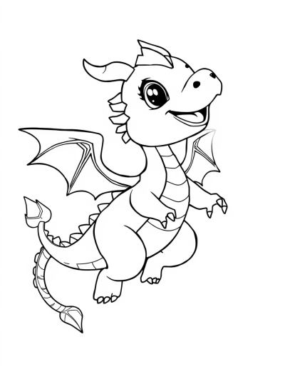 Cute Baby Dragon Flying High