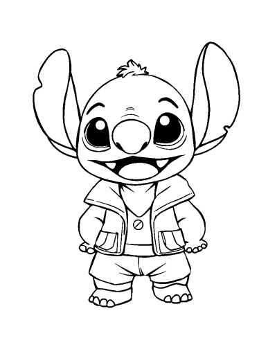 Baby Stitch Wearing A Cute Outfit