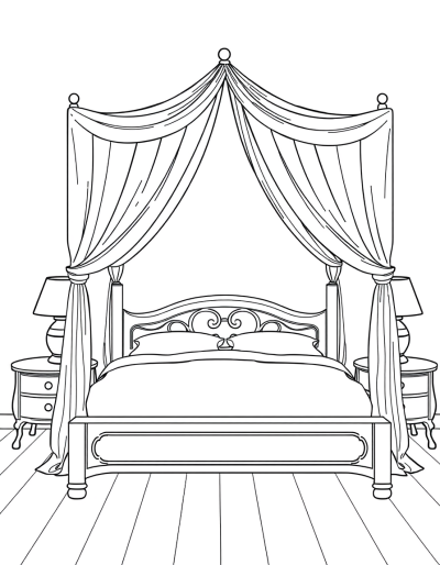 Bedroom With A Romantic Canopy Bed