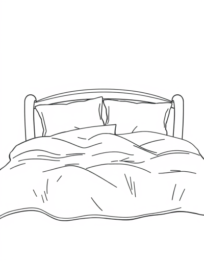 Cozy Bed With Fluffy Pillows