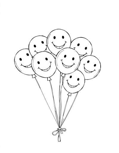Draw Smiley Faces On The Balloons