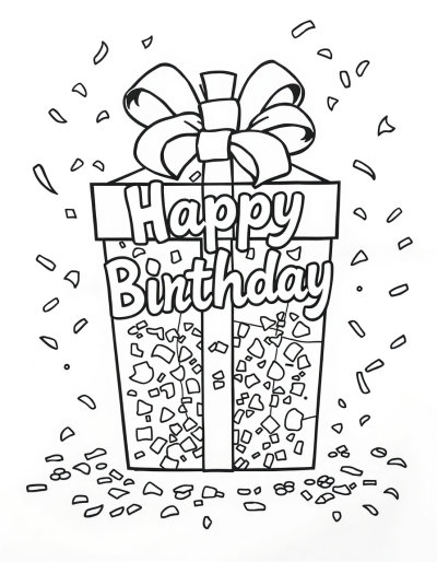 Color The Birthday Confetti Pieces