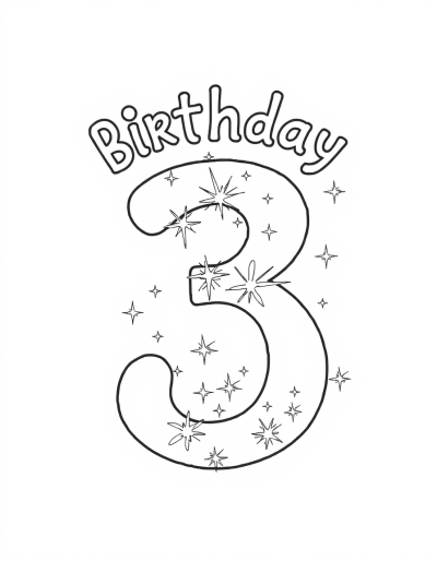 Add Sparkles To The Number Three