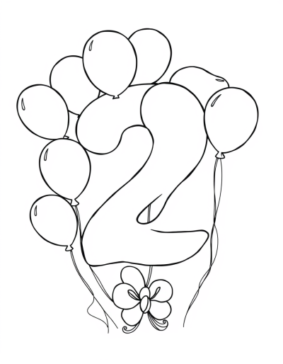 Decorate The Number Two With Balloons