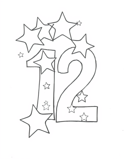 Draw Stars On The Number Twelve