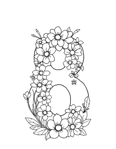 Fill The Number Eight With Flowers