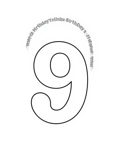 Give The Number Nine A Glitter Border