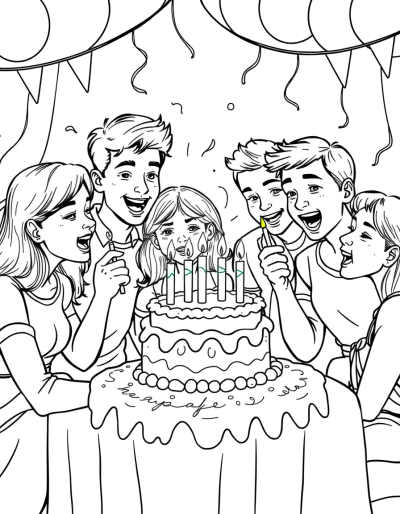 Blowing Out Candles With Friends
