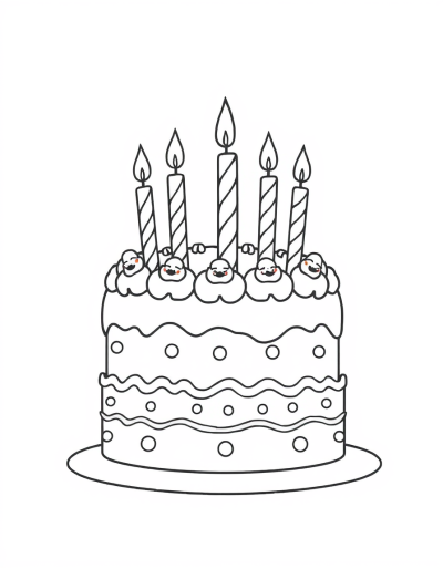 A Colorful Cake With Candles