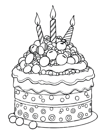 Colorful Candy Covered Birthday Cake