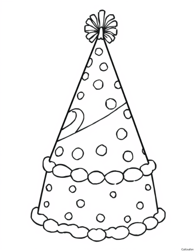 Color The Birthday Hat Red