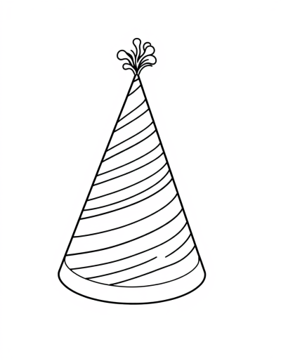 Color The Birthday Hat With Stripes
