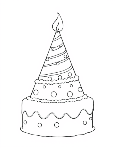 Draw A Birthday Cake On The Birthday Hat