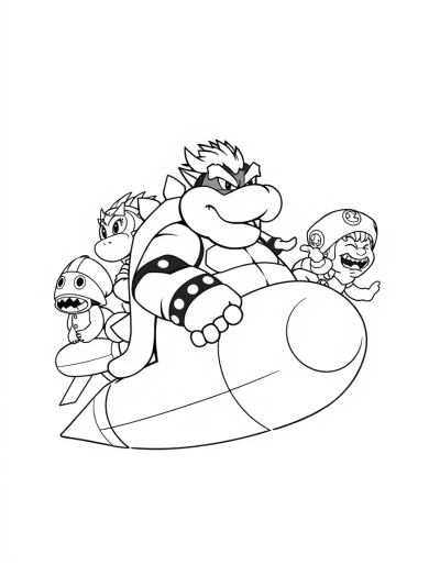 Koopalings Riding On Airships