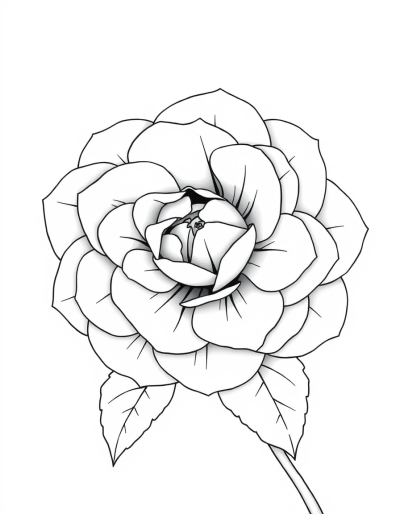 Elegant Camellia With Intricate Petal Layers