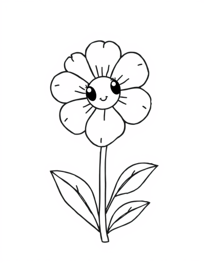 Colorful Cartoon Flowers To Paint