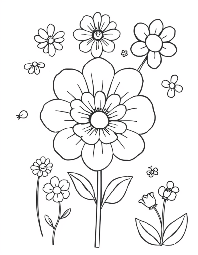 Lovely Kawaii Flower Doodles Waiting For Your Creativity