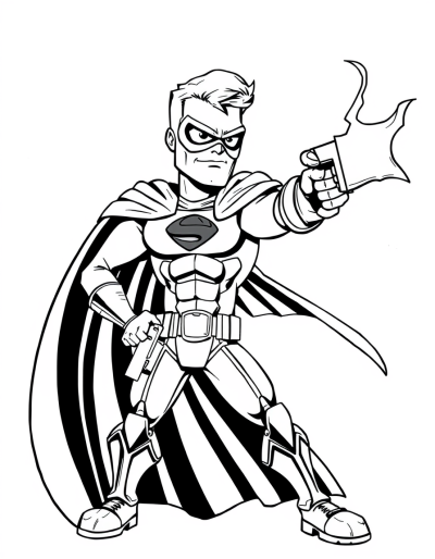 A Cartoon Superhero Fighting Crime