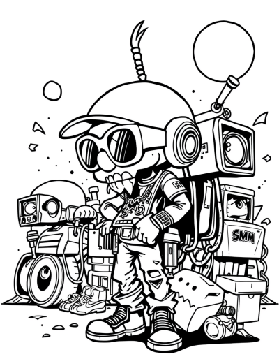 A Fusion Of Cartoon And Graffiti Art