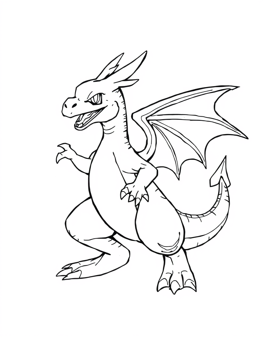 Mega Charizard Coloring In For Kids