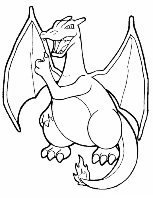 Mega Charizard Coloring In For Kids