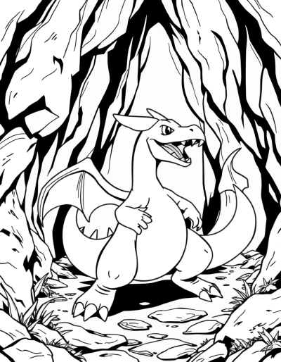 Charizard Exploring A Mysterious Cave