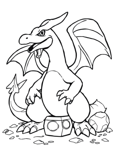Charizard Guarding A Treasure