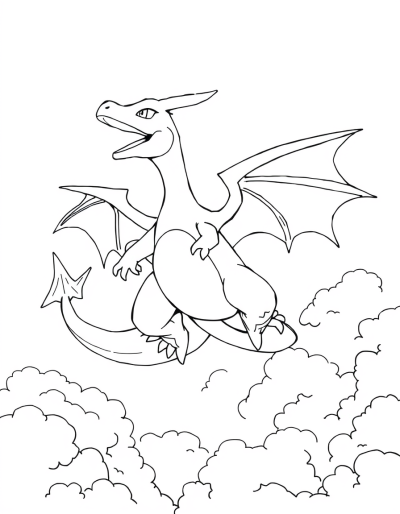 Charizard Soaring Through The Clouds