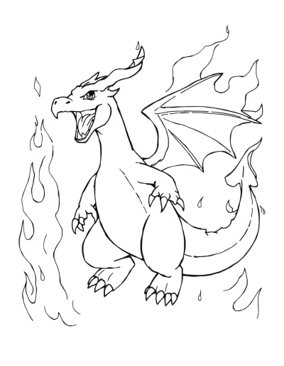 Charizard Surrounded By Flames