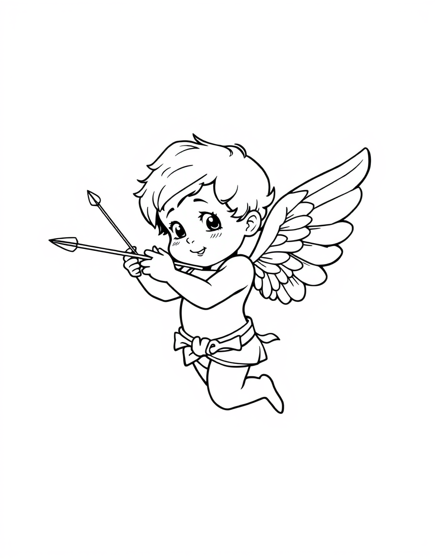 Adorable Cupid Shooting Love Arrows