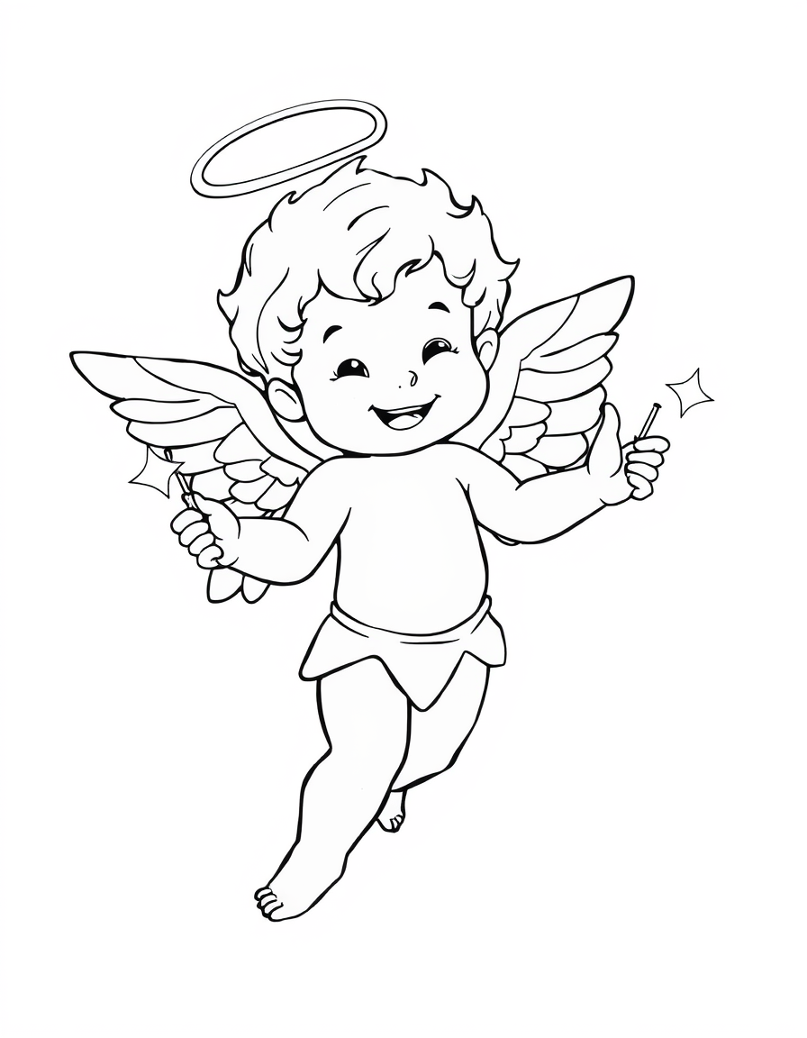 Magical Cupid Granting Wishes With Smile