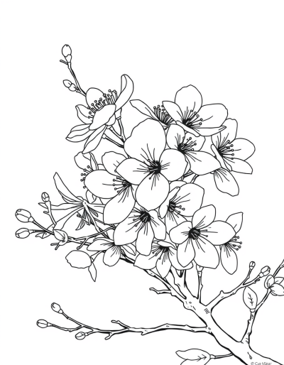 Cherry Blossoms Without Color, Still Enchanting