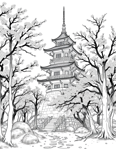 Fairytale Setting With Cherry Blossoms