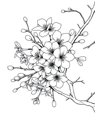 Cherry Blossoms In Full Bloom