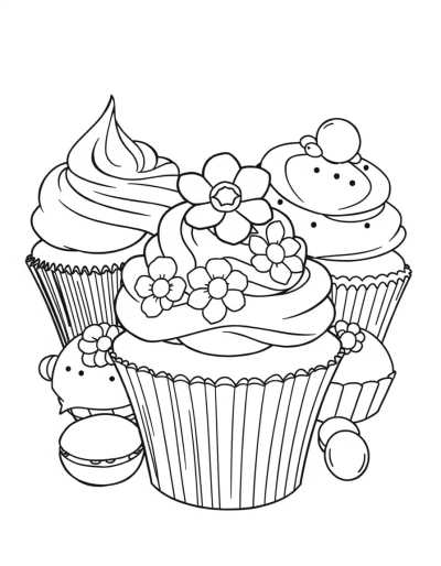 Cupcake With Floral Frosting Design