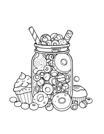 Assortment Of Candies In A Jar