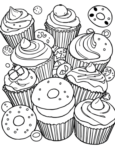 Delicious Donuts With Icing Swirls