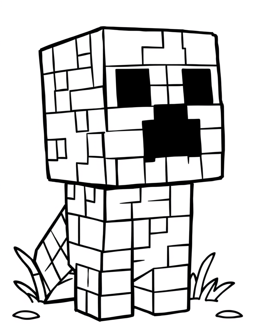 Cute Creeper In Minecraft World