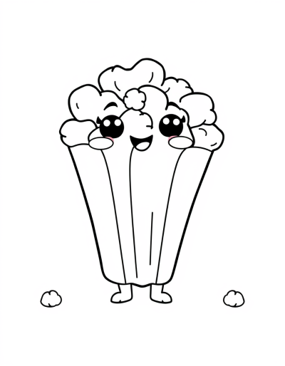 Color The Smiling Popcorn