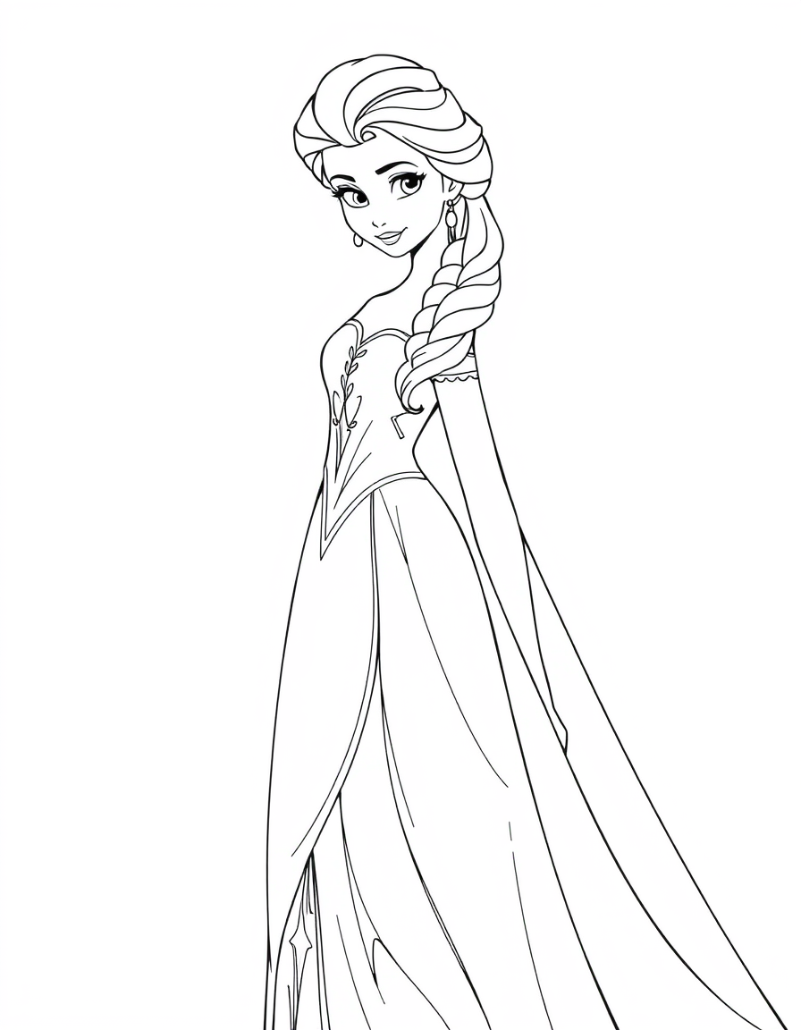 Elsa And Her Elegant Ice Dress